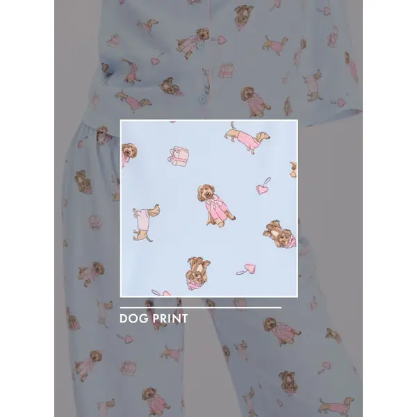 Sausage dog & friends fleece pyjamas in a bag