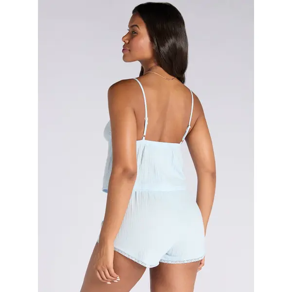 Lace trim cotton short pyjama set