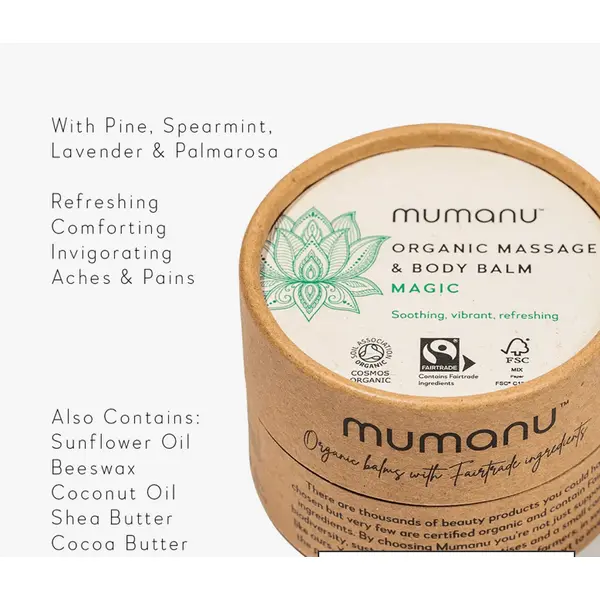 Mumanu Organic & Fairtrade Massage & Body Balm – Magic