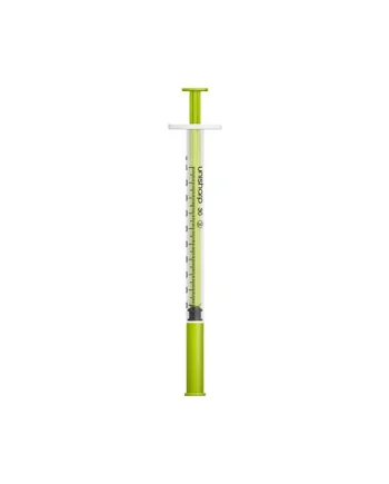 Unisharp 1ml 30G fixed needle syringe: lime green