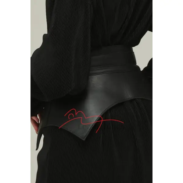 Adjustable Leather Obi Belt