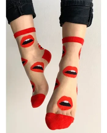 Sockette Maryline Red Lips Novelty Socks