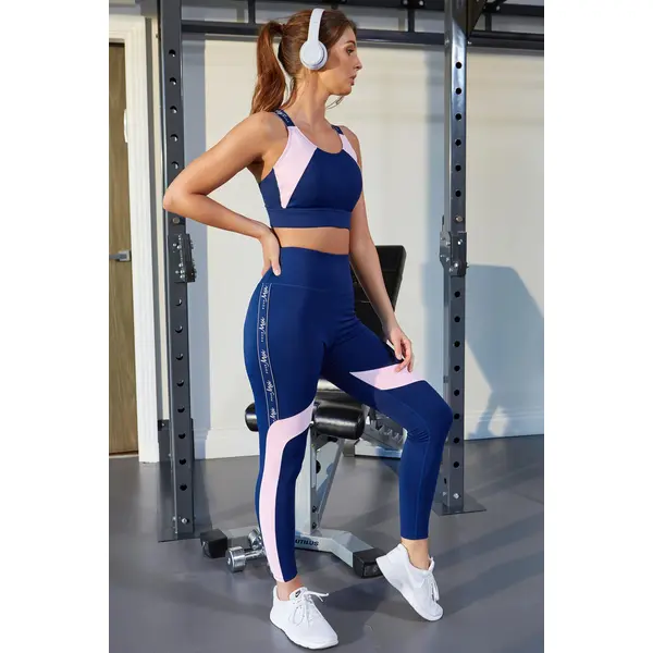 Energy Logo Elastic Legging - Navy/Pink
