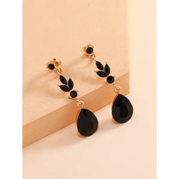 Rhinestone Decor Clip On Earrings