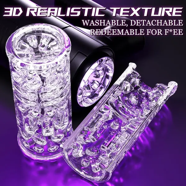 Upgraded Handheld Telescopic Male Masturbator with 9 Powerful Thrusting Rotating