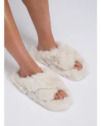 Ridge sole cross band slider slippers