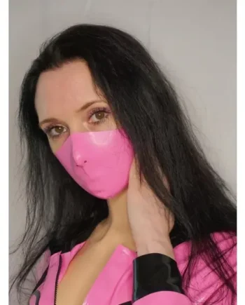 Latex Halfmask Two Slim Straps Over Ears and Neck