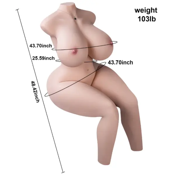 Curvy Queen BBW Life-Size Torso Doll Most Lifelike Pleasure Companion 103lb