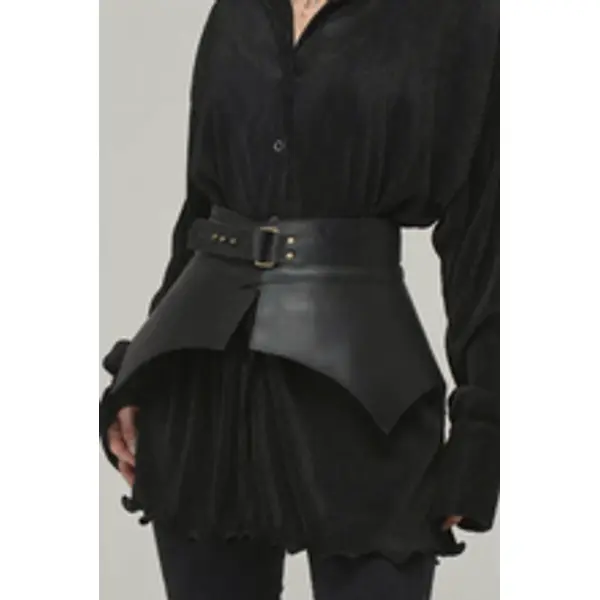 Adjustable Leather Obi Belt