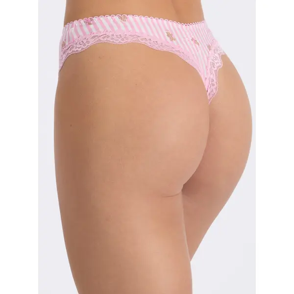 Mimi gingerbread striped scrunch thong