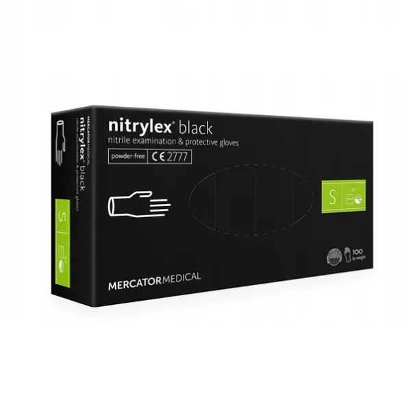 Mercator NITRILE GLOVES Black S 100pcs.