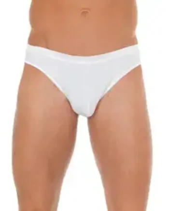 Mens White Cotton GString
