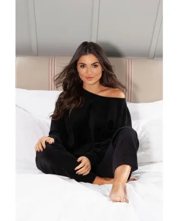 Velour Pyjama Set - Black