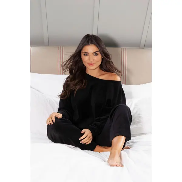 Velour Pyjama Set - Black