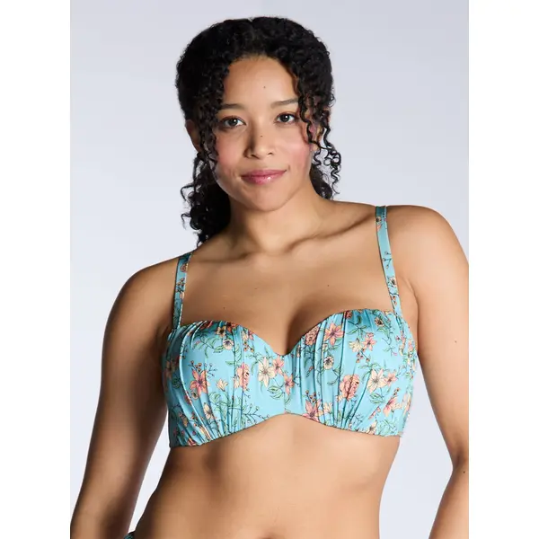 Cortona strapless ruched bikini top