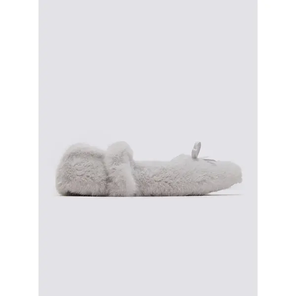 Fluffy ballet pump slippers