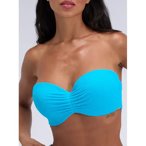 Honolulu strapless crinkle bikini top