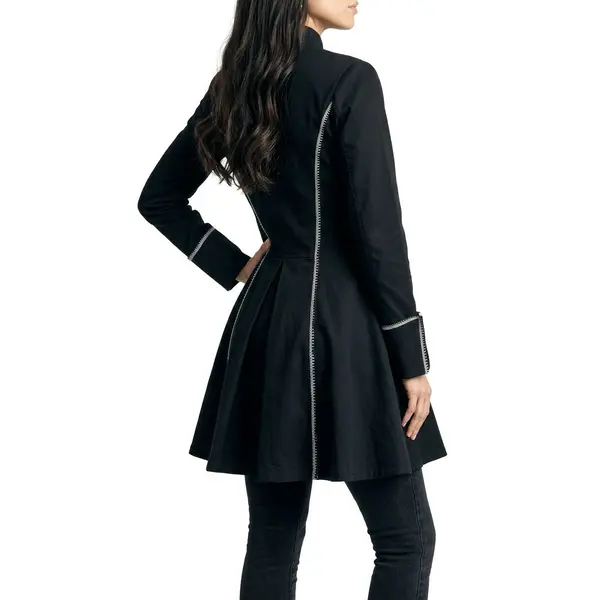 Black Gothic Vintage Costume Victorian Frock Medieval Steampunk Jacket STP4