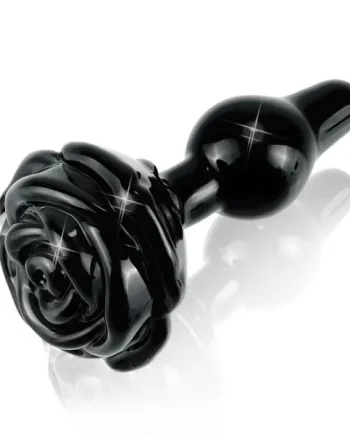Icicles No.77 Black Rose Glass Butt Plug