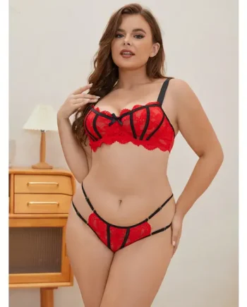 Floral Lace Underwire Lingerie Set