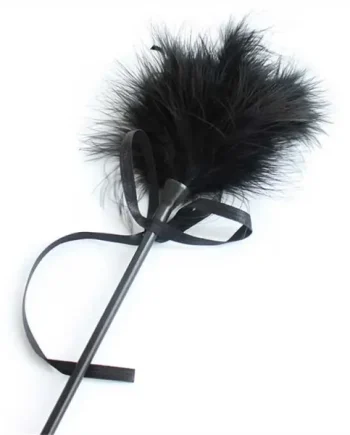 Luxury Feather Flirt Paddle And Elegant Satin Ribbons