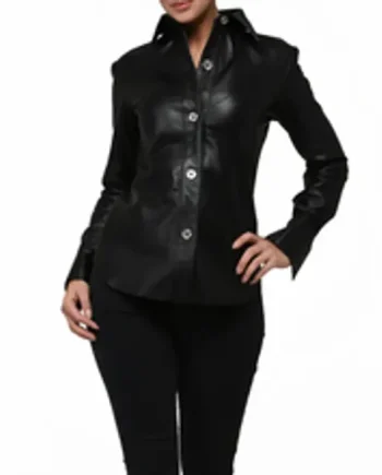 Premium Leather Shirt Long Sleeve