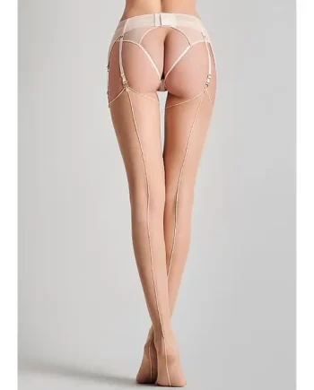 Maison Close Cut And Curled Nude Rose Backseamed Stockings