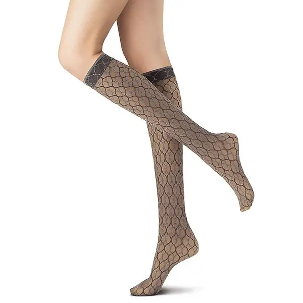Oroblu Graphic Weaving Net Knee Highs