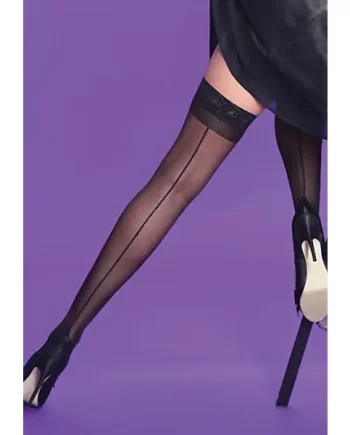 Silky Scarlet Seamer Lace Top Hold Ups
