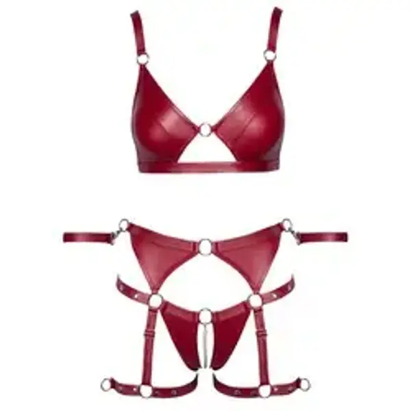 Cottelli Red Crotchless Bondage Set