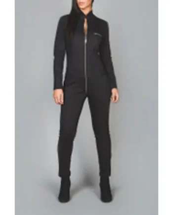 Elegant Black Cotton Jumpsuit Playsuit Catsuit All In One
