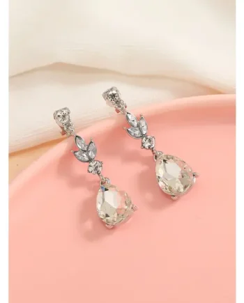 Rhinestone Decor Clip On Earrings