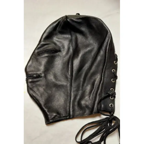 Full Grain Leather Hood with Zips