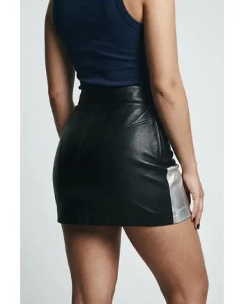 Leather silver and black skirt
