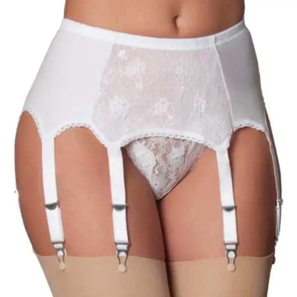 Lace Panel 8 Drop Suspender Belt