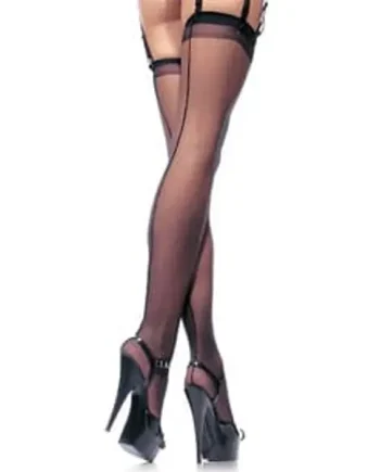 Sheer back seam stockings