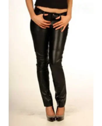 Leather Jeans Tight Skinny Fit Ladies Trousers