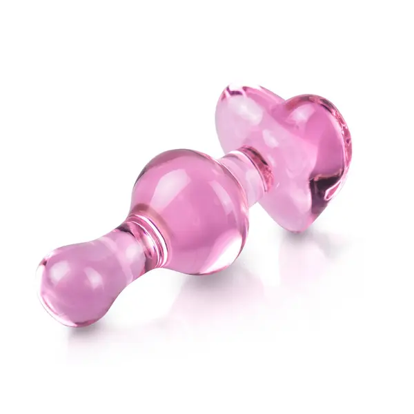 Icicles No.75 Pink Heart Glass Butt Plug