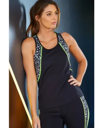Energy Panel Tank Top - Leopard/Lime