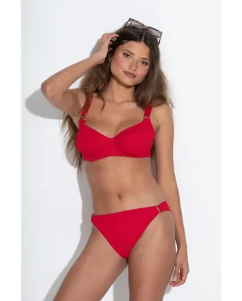 Hawaii Textured Ring Bikini Brief - Red