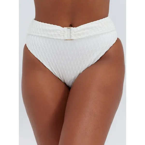 Riad textured high waisted bikini bottoms
