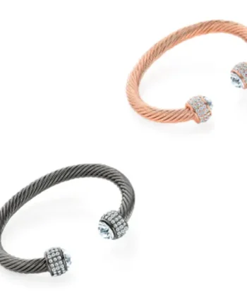 B5 crystal twist effect adjustable cuff bangle.