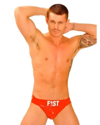 Fist Rubber Jock • Red • Front Logo