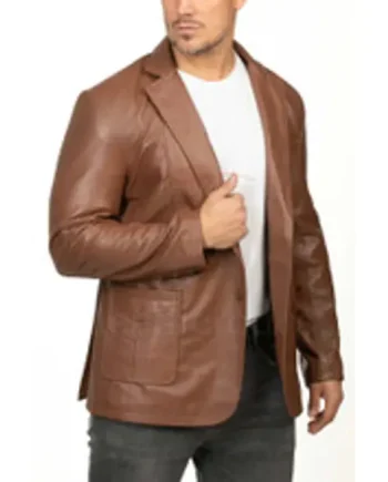 Custom Made To Measure Leather Men's Blazer