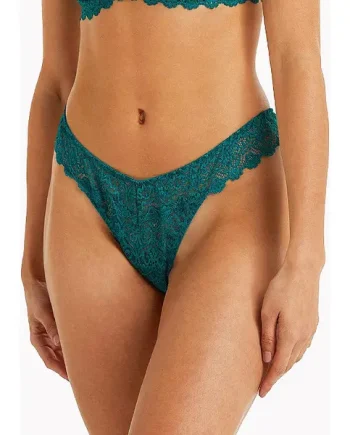 Wolf And Whistle Ariana Teal Everyday Lace Thong