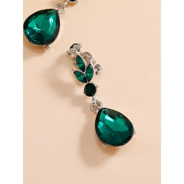 Rhinestone Decor Clip On Earrings