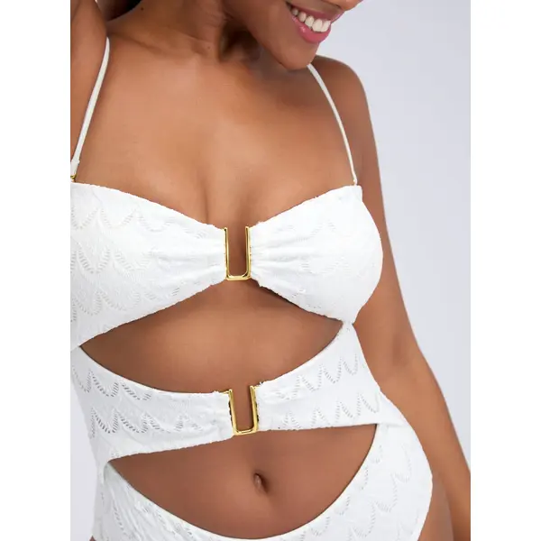 Adria textured bandeu swimsuit