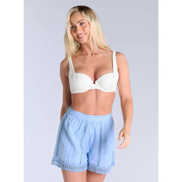 Linen blend beach shorts