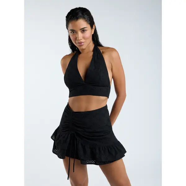 Broderie cotton mini skirt