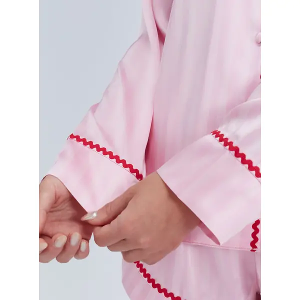 Striped satin short pyjama set